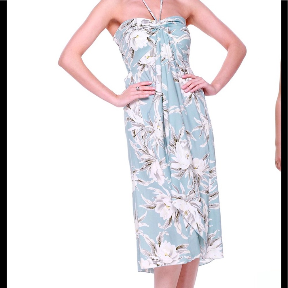 Hawaiian Tropical Floral Print Halter Dress XL NWT